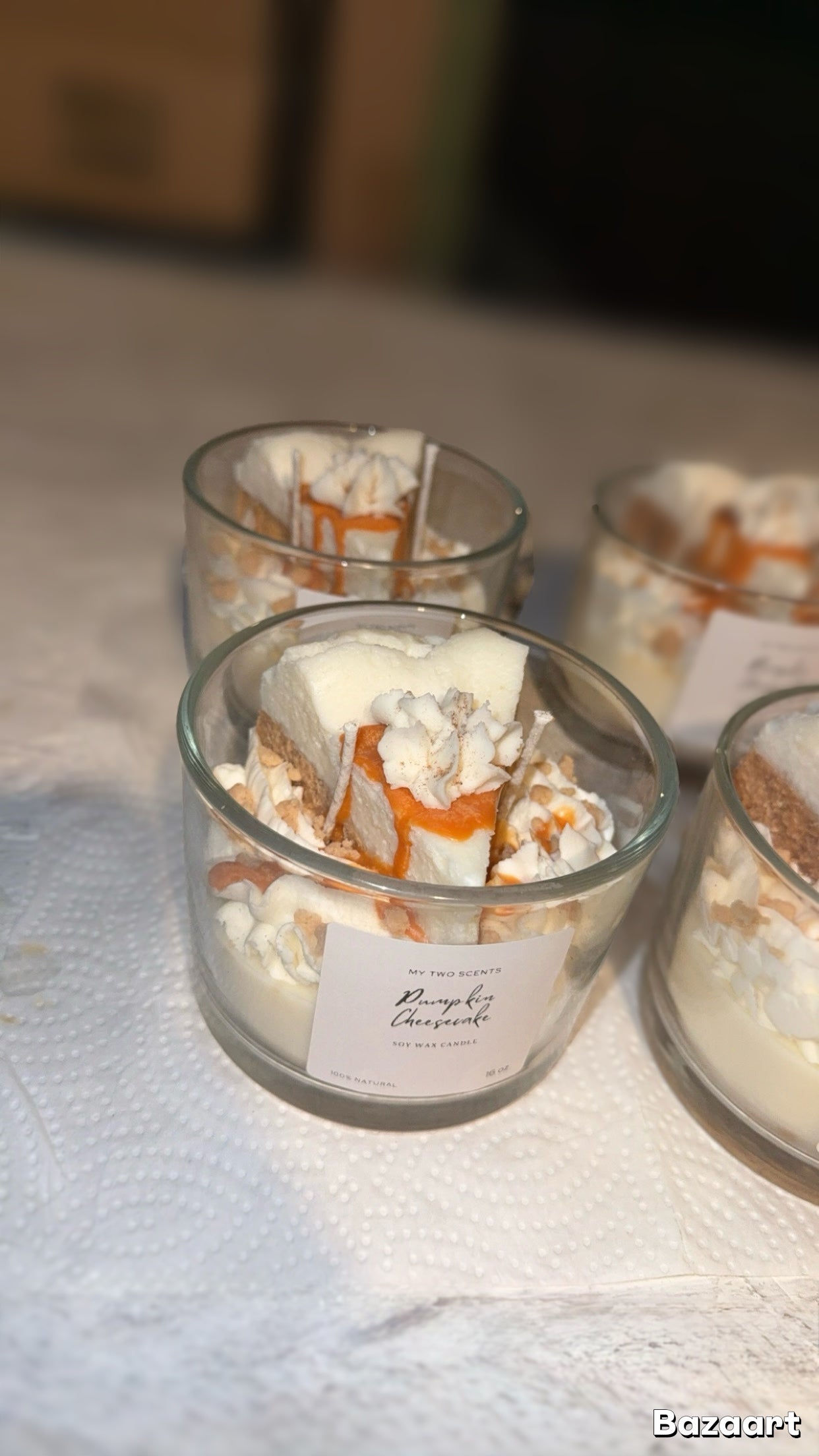 Pumpkin cheesecake candle