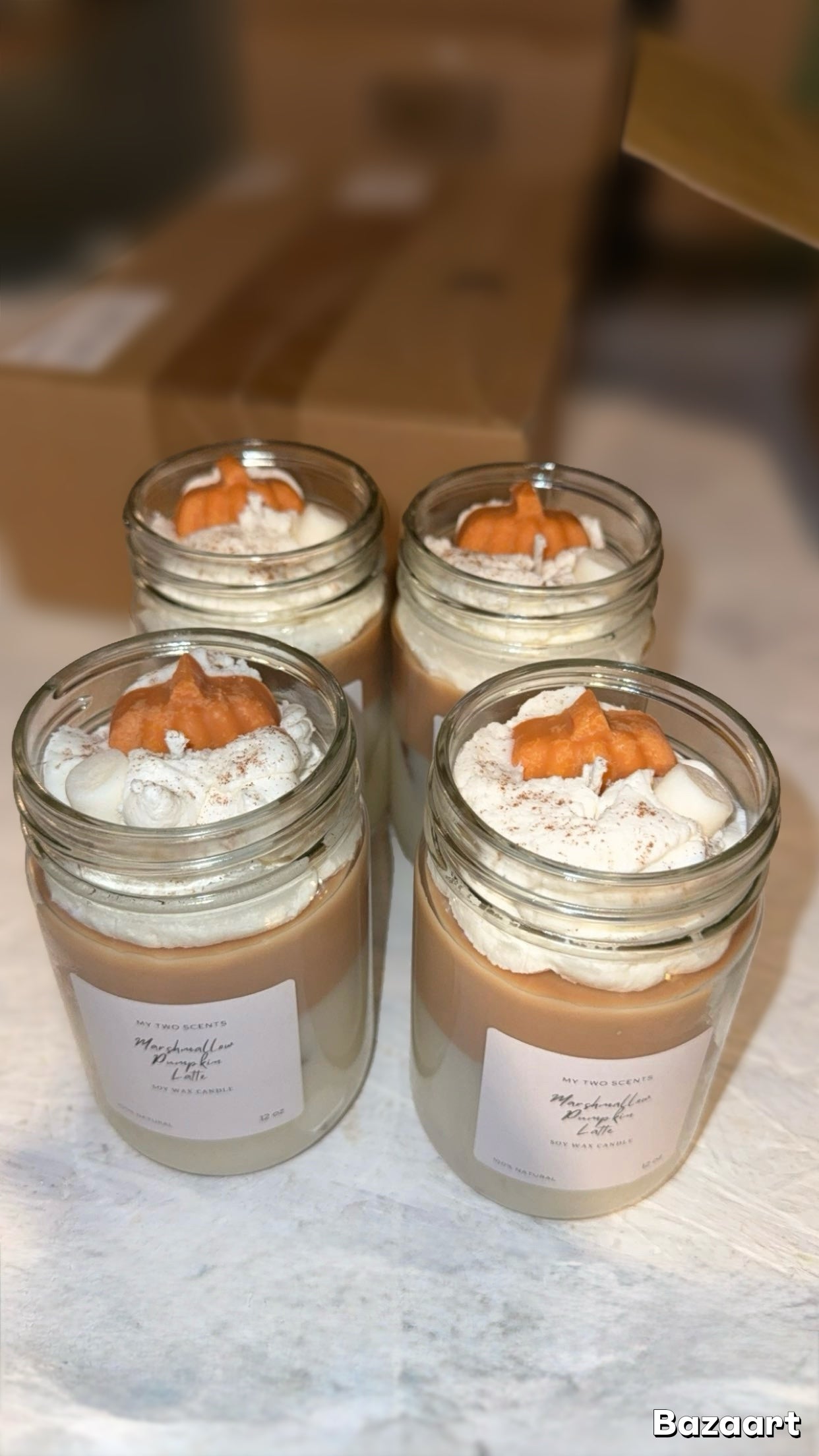 Marshmallow pumpkin latte candle