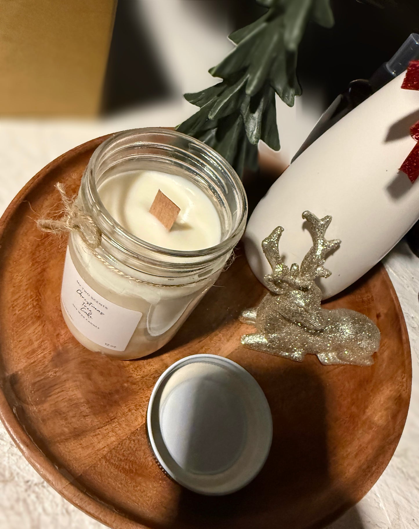 Christmas tree cake candle