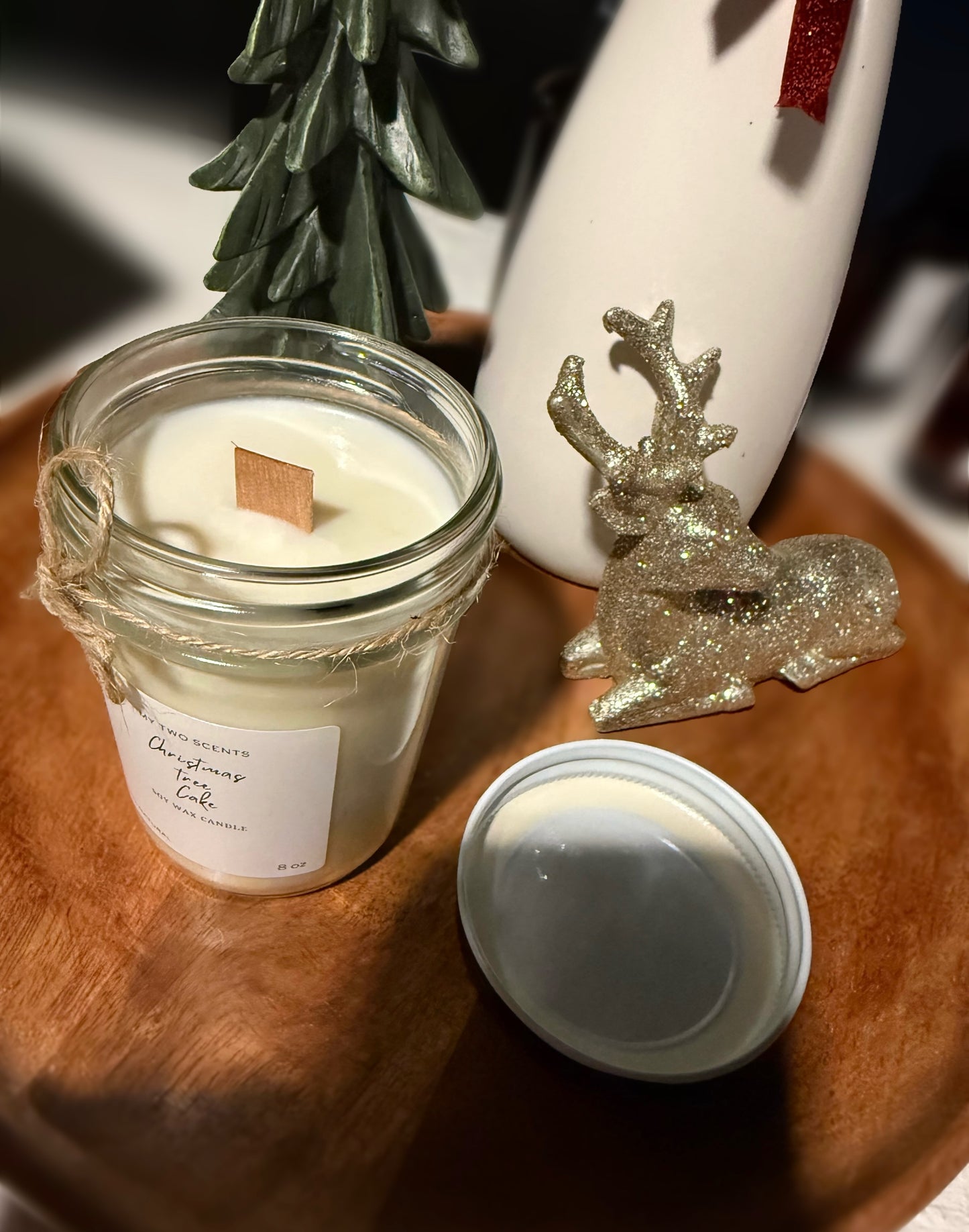 Christmas tree cake candle