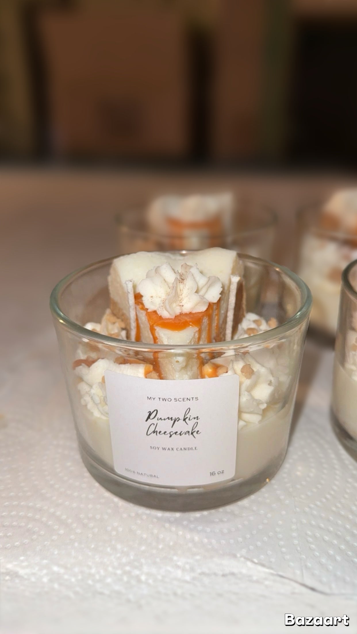 Pumpkin cheesecake candle