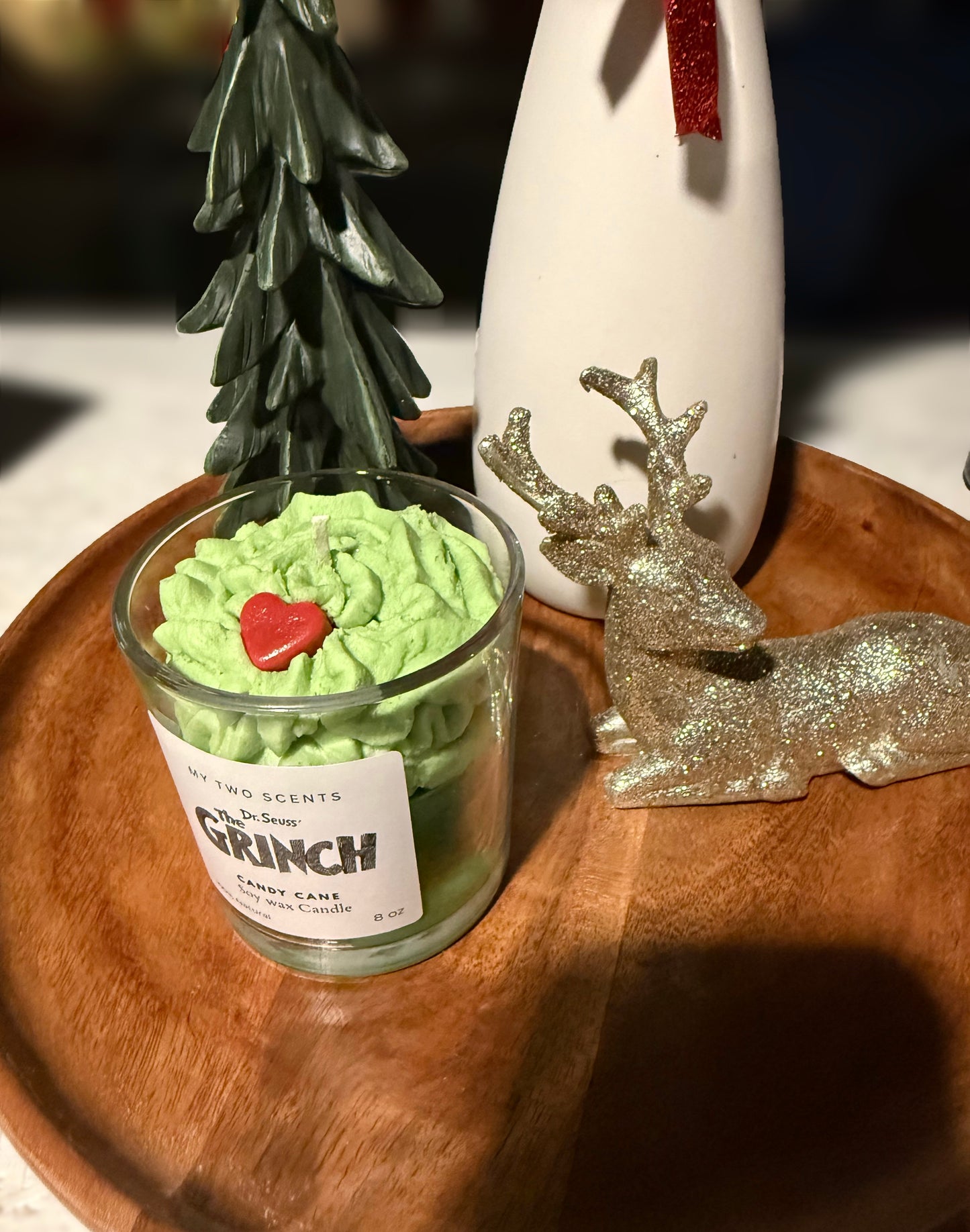 The Grinch (candy cane) candle