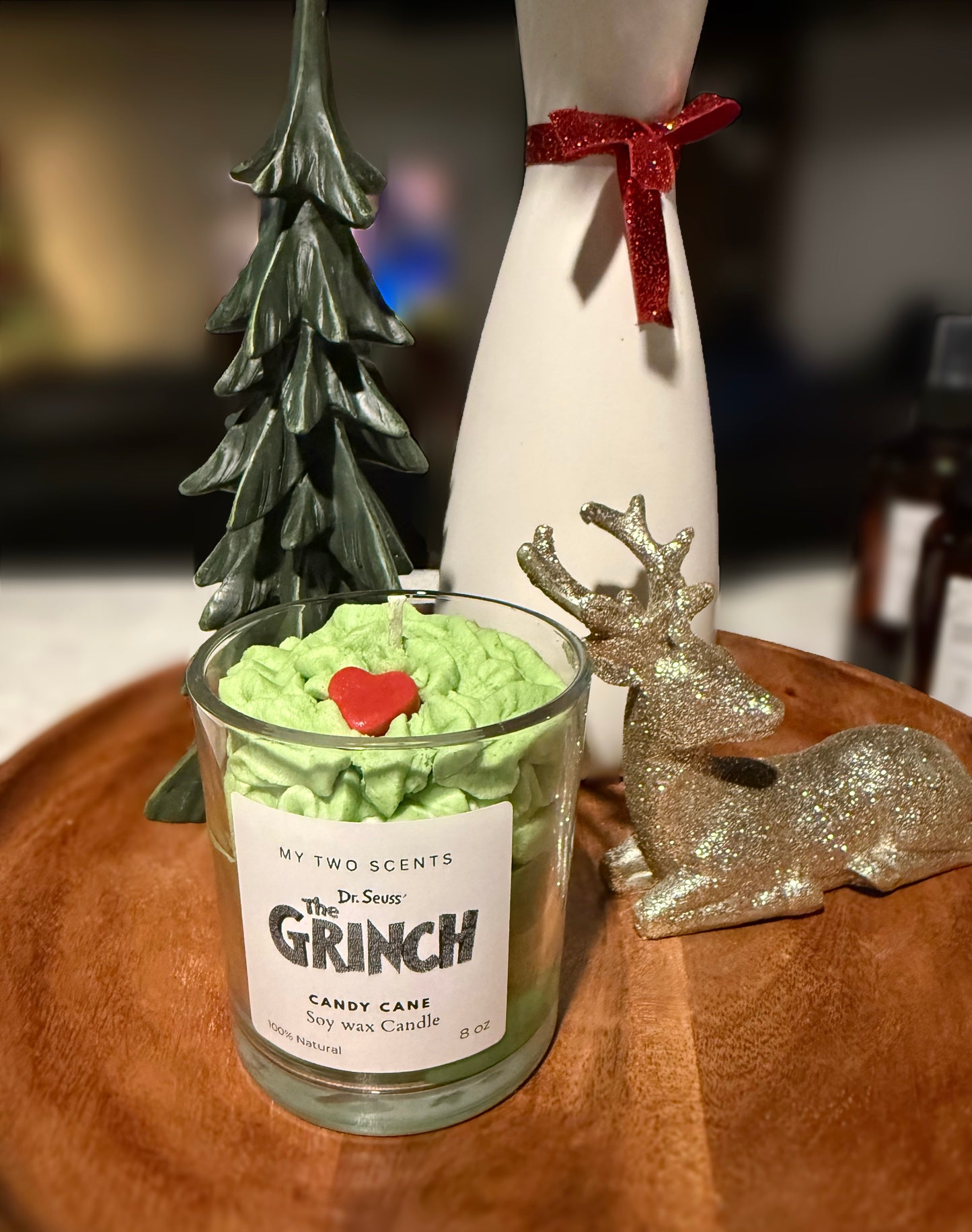The Grinch (candy cane) candle