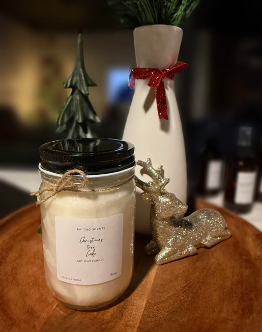 Christmas tree cake candle