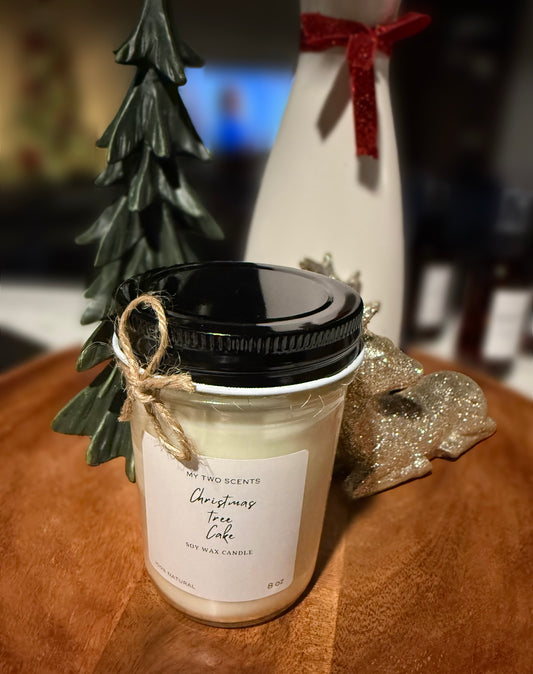 Christmas tree cake candle