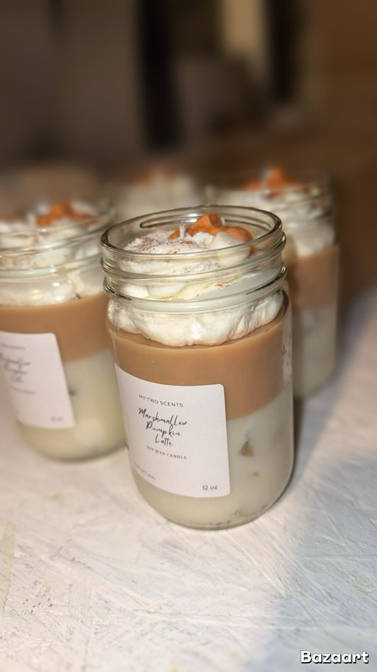 Marshmallow pumpkin latte candle